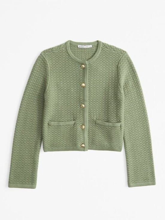 Abercrombie & Fitch Sweaters - Abercrombie And Fitch Textured Crew Cardigan Sweater Jacket In Sage